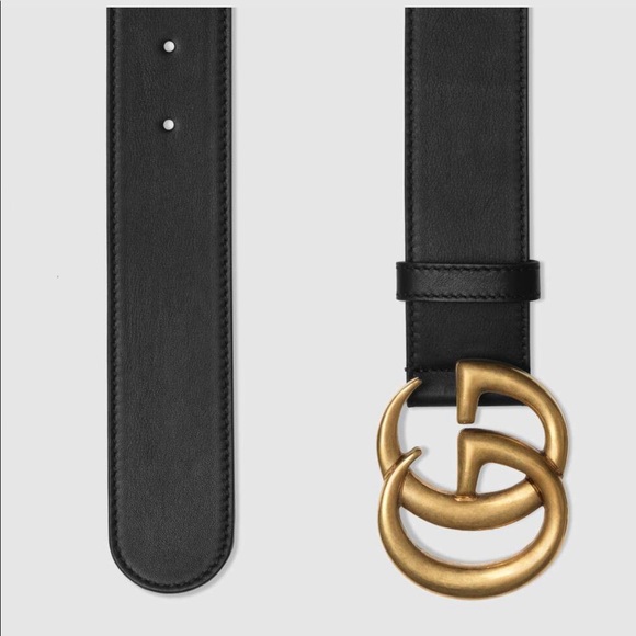 **REAL** GUCCI Wide leather belt with Double G - Picture 3 of 6